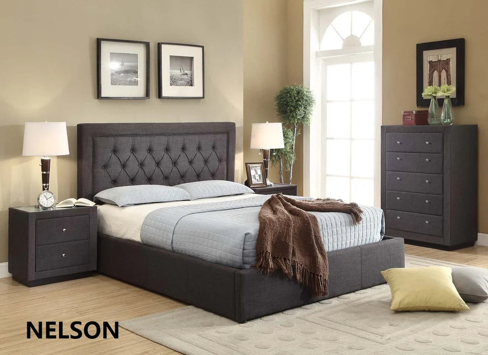 Nelson Upholstered Linen Fabric Headboard